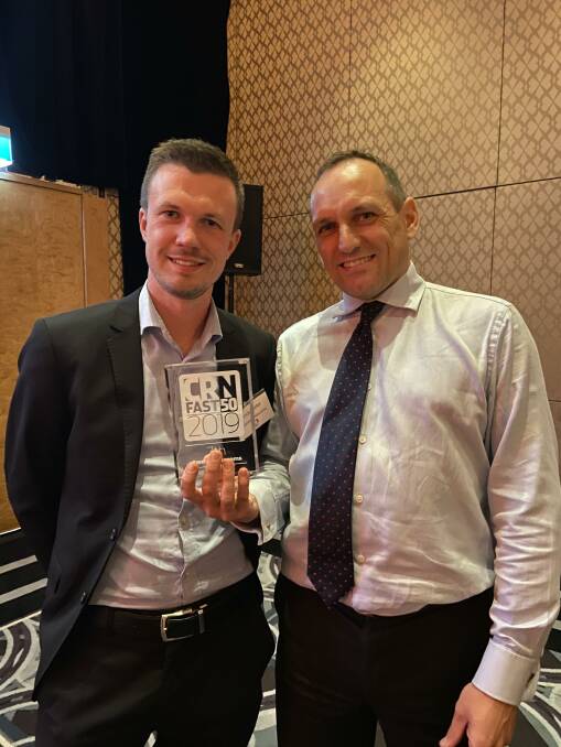 WINNERS: Central Telecom co-founders and directors Andy Heller and Graeme Johnston are chuffed with placing number seven in fastest growing tech and IT companies across the country. Picture: supplied