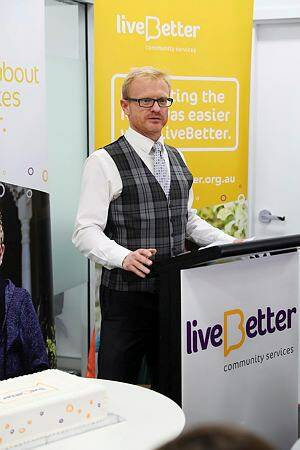 STAND UP: LiveBetter CEO Tim Curran officially announced the opening of the new service office in Wagga. Picture: Emma Hillier 