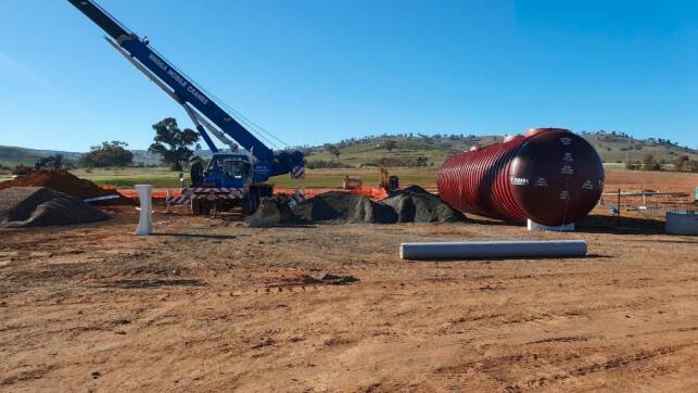 Tanks being installed. Picture: supplied