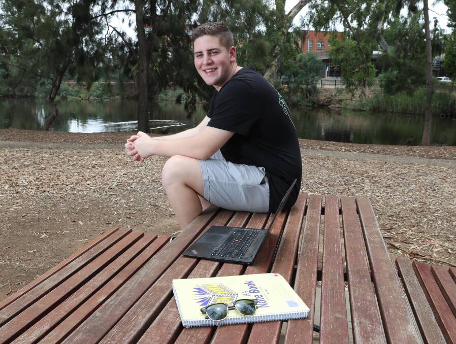 KICKING GOALS: Mater Dei Catholic College Year 12 graduate Theo Heinjus accepted a first-round university offer, in podiatry, last week at LaTrobe University. Picture: Les Smith 