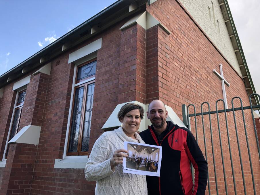 REMINISCING: Husband and wife, Kristy Campbell-Pizarro and Daniel Pizarro stand outside of St Luke's Church where there wedding was held two years prior. Picture: Jess Whitty 
