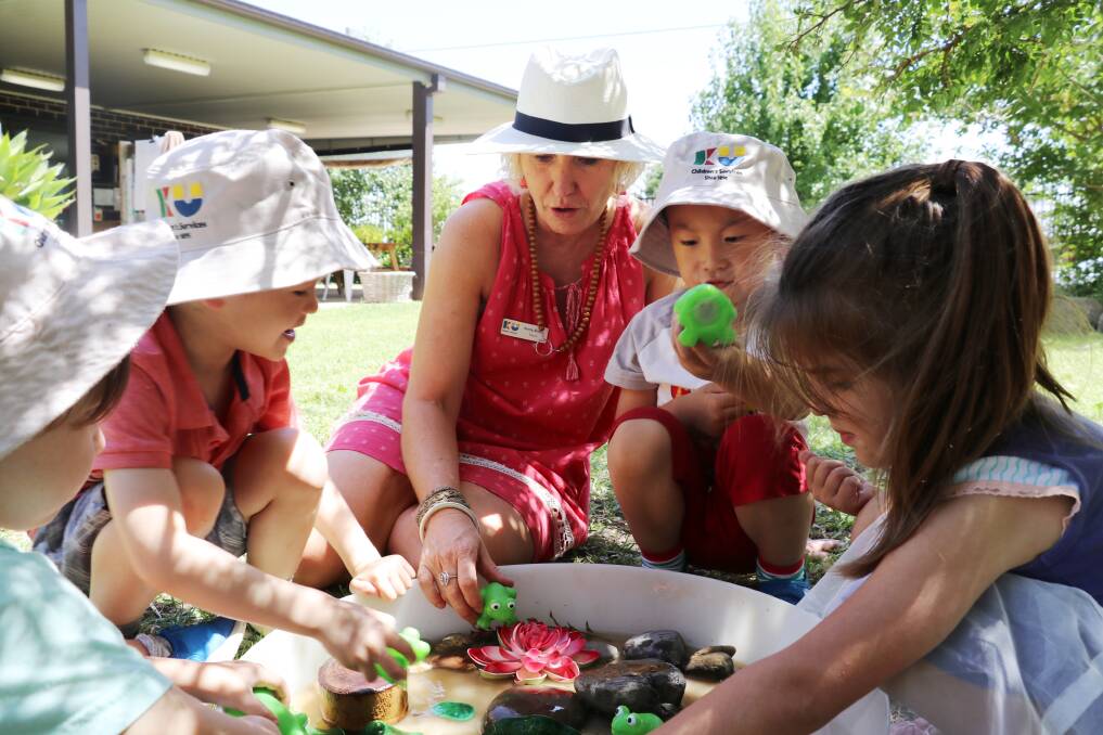 LEARNING: KU Koala Preschool's teacher in charge Kirrily Brassil is cnoducting an outdoors learning space for the children. Picture: supplied