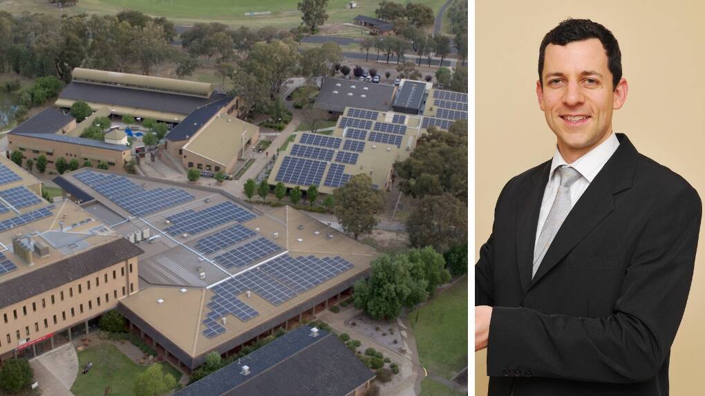 SHOWING OFF: CSU Green manager Ed Maher said the university's solar panels will reduce the need to rely heavily on the electicity network. 
