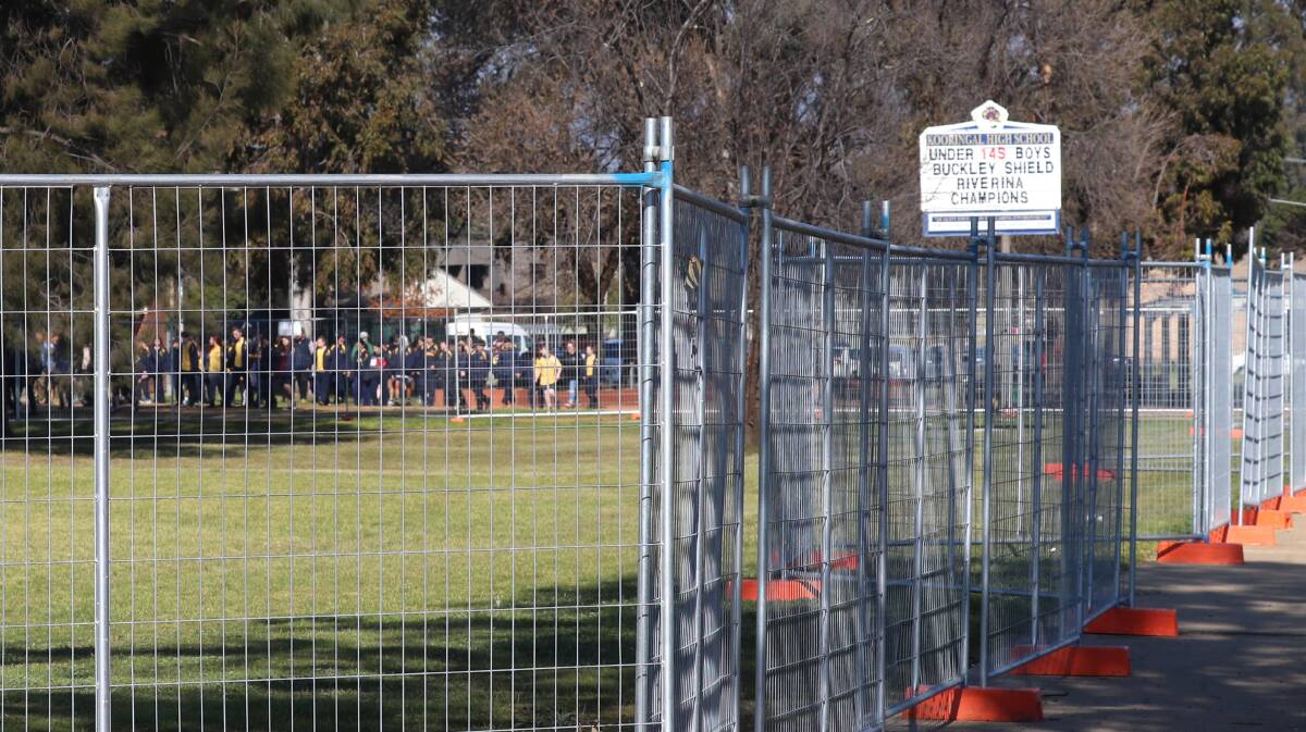 OUT OF BOUNDS: Kooringal High School's new fence could bring back community members to the sporting facilities. Picture: Les Smith