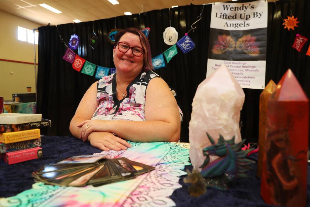 EXPO STALL: Wendy Smith, qualified reiki and crystal healer, says she is not offended by those who don't believe. Picture: Emma Hillier