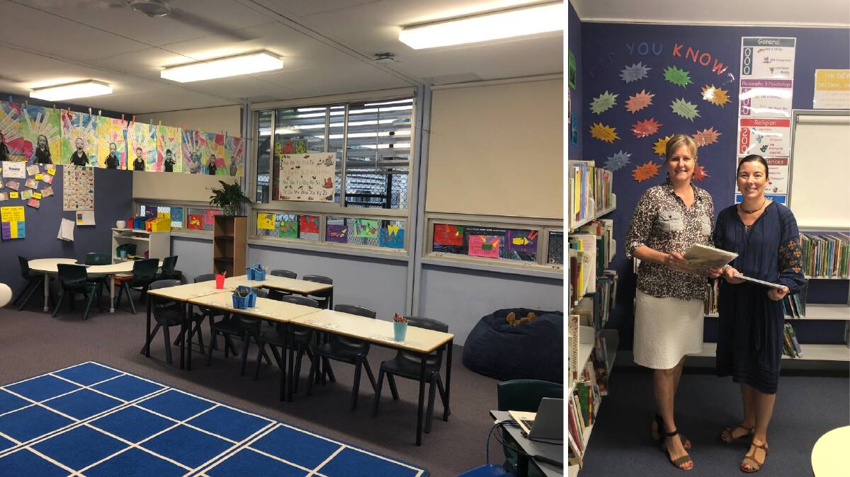 NEW BUILD: Here's a look at Wagga Public School's new demountables with assistant principal Meg Reynolds and year 1 teacher Adele Nye. Pictures: Jess Whitty