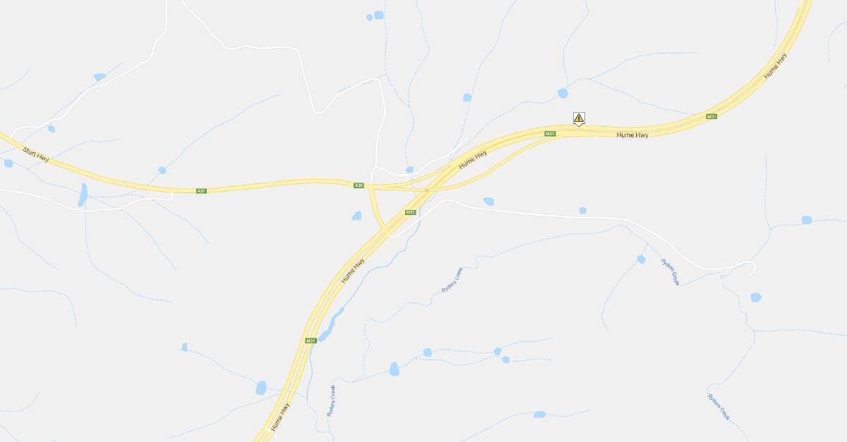 Drivers advised to travel cautiously due to a hazard on the Hume Highway in Tarcutta near the Sturt Highway this morning due to an earlier truck fire. 