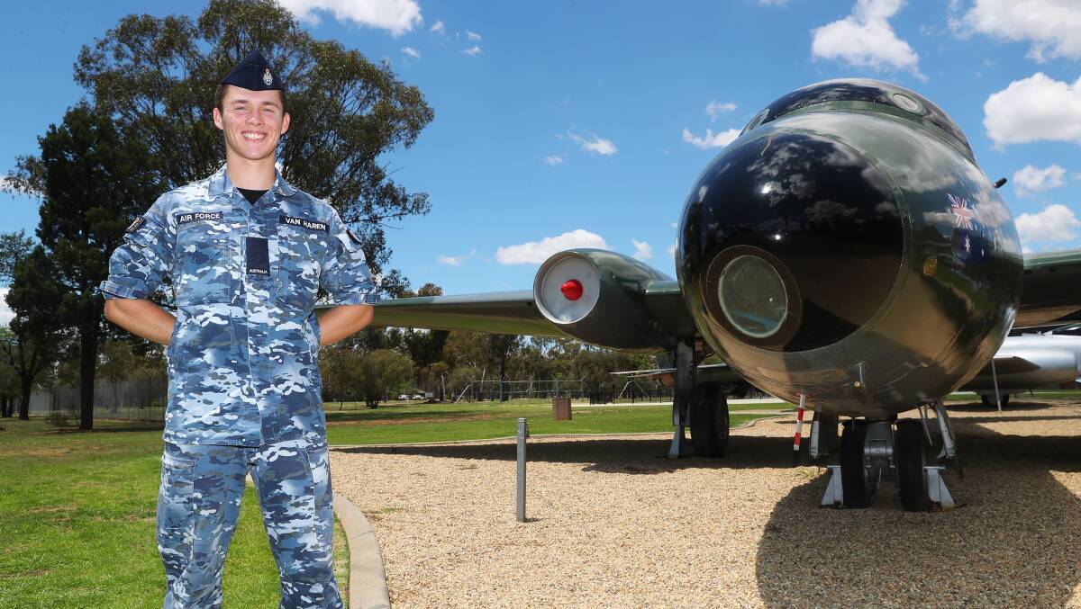 PROUD AUSTRALIAN: Rhys van Haren has graduated from the Australian Defence Force gap year program as an aircraft technician and said he is excited to follow his "passion" for the military. Picture: Emma Hillier