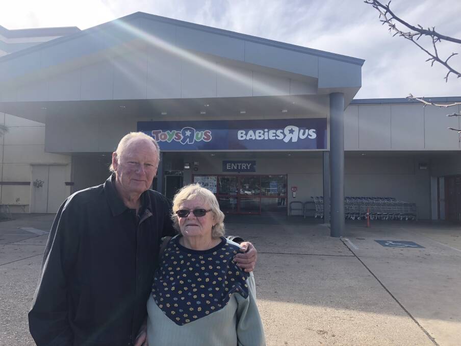 END OF AN ERA: Helen Meyers alongside her husband Colin Meyers, is disappointed Toys 'R' Us stores will close and wonders where she will buy her collectible dolls in the future. 