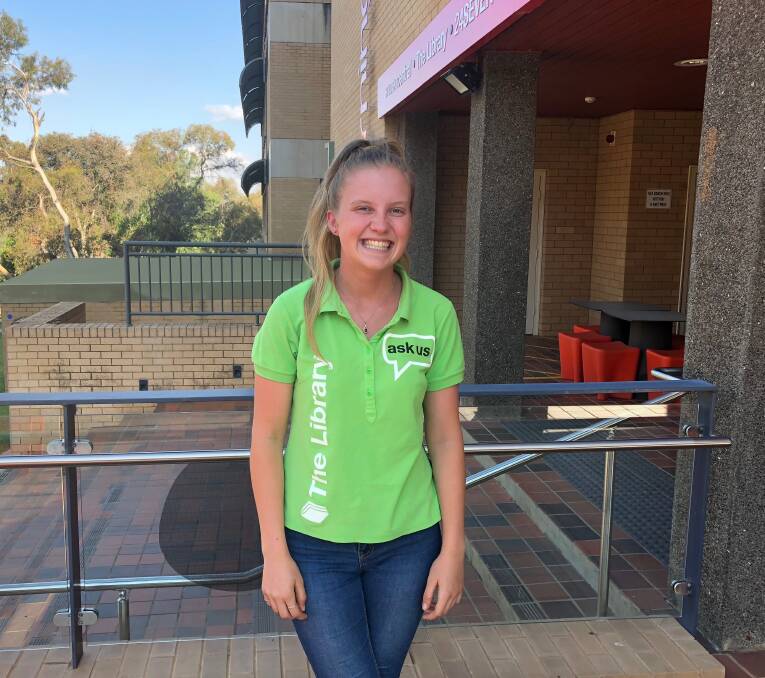 Charles Sturt University student Ruby Costello, 20, is juggling three jobs to keep herself afloat during full-time study. Picture: Jess Whitty