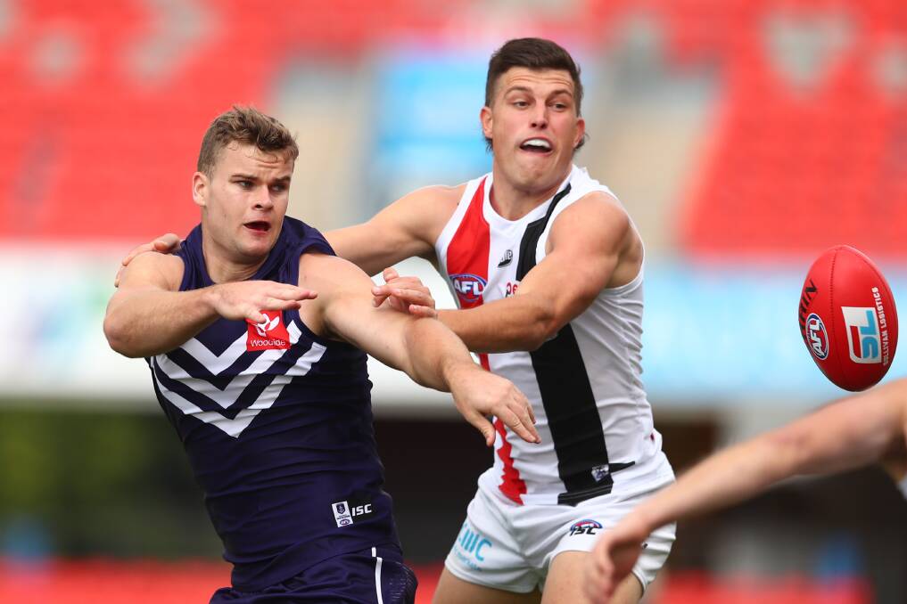 RUCK 'N ROLL: Fremantle's Sean Darcy and St Kilda's Rowan Marshall are among the league's emerging ruckmen. Picture: Getty Images 