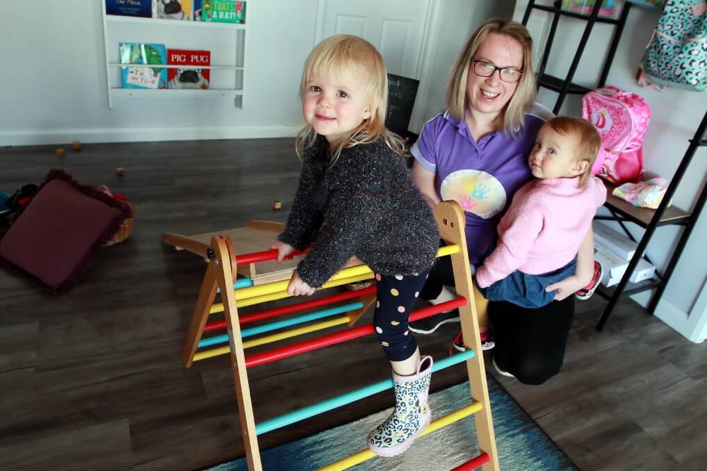 FUN: Stephanie White said it was a joy to look after youngsters like Ruby Peck, 2, and Thea Blackman, 21 months. Picture: Les Smith