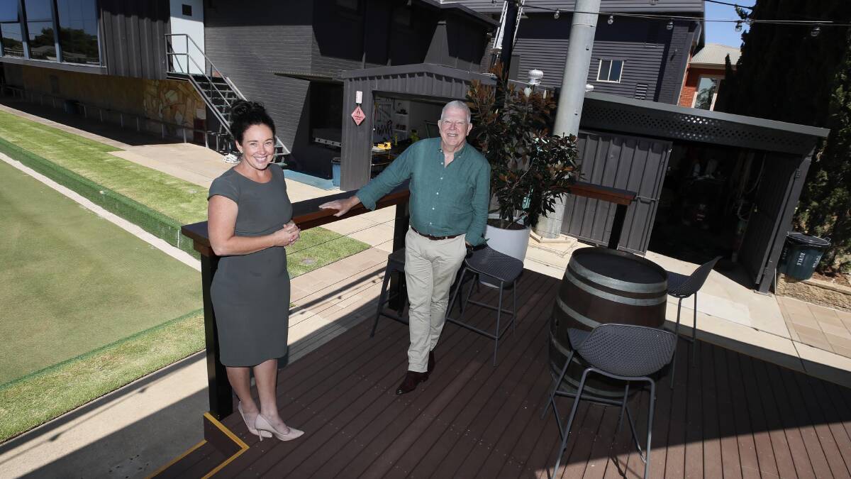 OPEN AIR: The Wagga RSL Club's Andrew Bell, pictured with Jo Thomas, believes the scenic outdoor deck planned in the $3.5m works will bring the club to a new level. Picture: Les Smith
