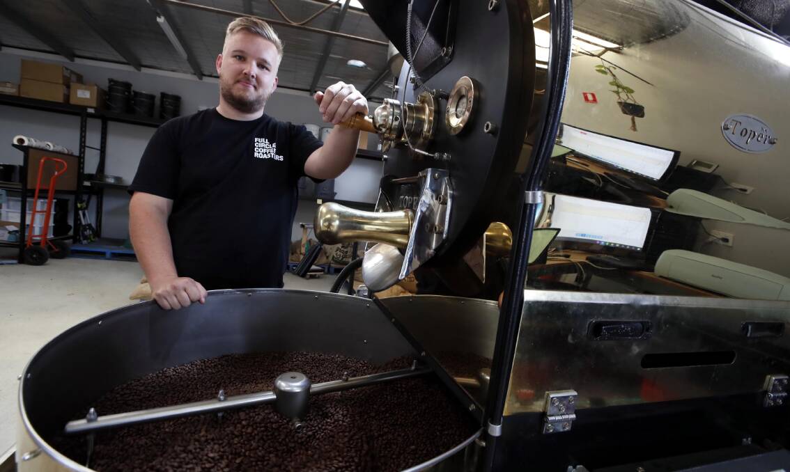 GROUNDED: Local roaster Lachlan Robinson said buying coffee in Wagga could become more expensive as the price of coffee beans surges around the world. Picture: Les Smith 