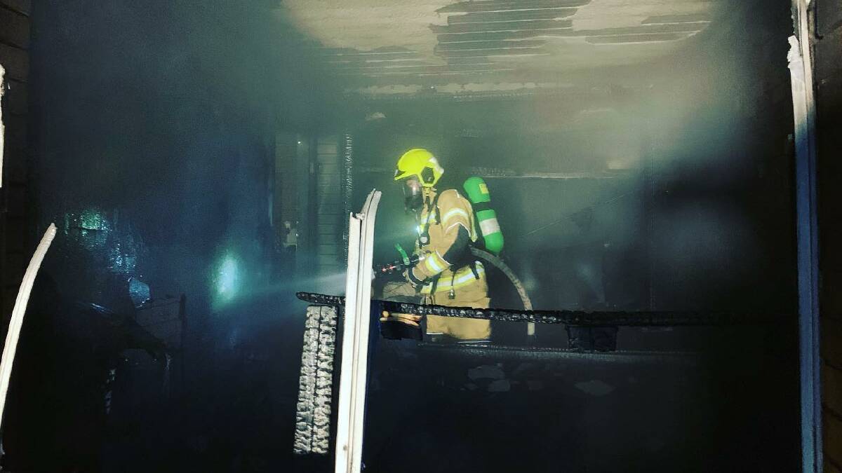 Firefighters were called to the two-storey unit on Maple Street, Leeton just after 2am on Wednesday. Picture by Fire Rescue NSW Leeton