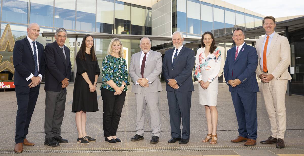 TEAM: Wagga's nine councillors were officially sworn in to their roles at the opening meeting of their term on Monday. Picture: Ash Smith