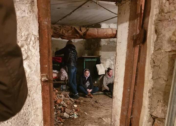 REFUGE: Ukrainians hiding from the conflict in an image sent to Mrs Burak by a friend in Kharkiv. Picture: Contributed
