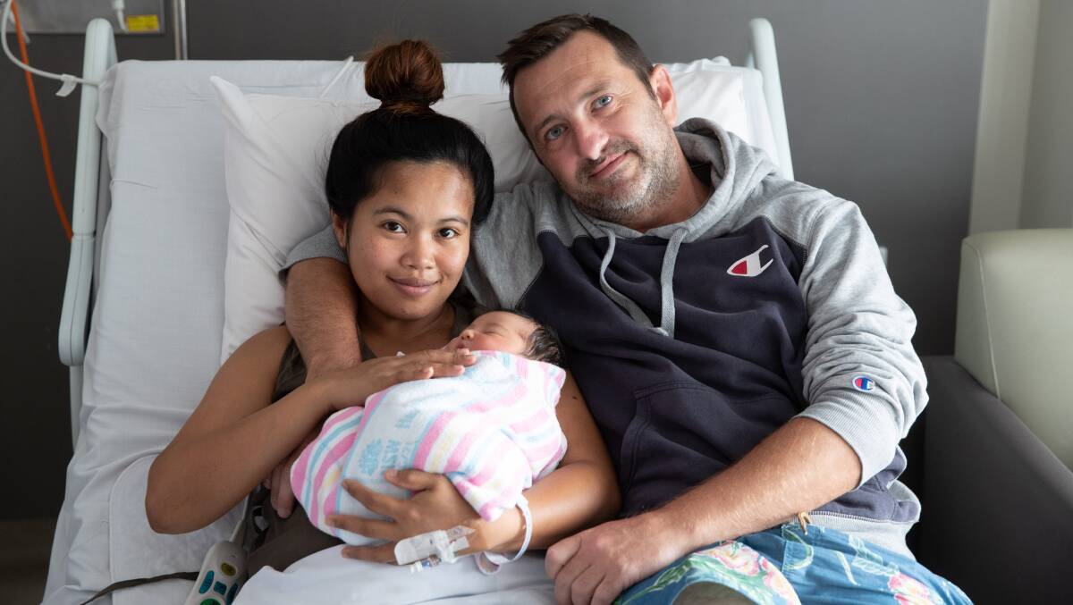 Wagga residents Gavin Budd and Vangelyn Aroso with their baby Sophie. Pictures by Madeline Begley