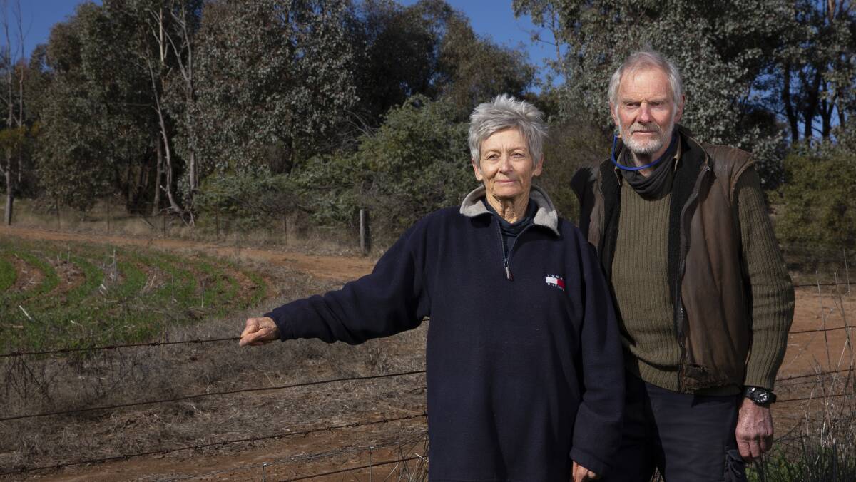 OPPOSITION: Borambola farmers Pamela and Rick Martin fear the Mates Gully Solar Farm proposal, located right next to their property, would be a blemish on the horizon and waste high quality agricultural land. Picture: Madeline Begley