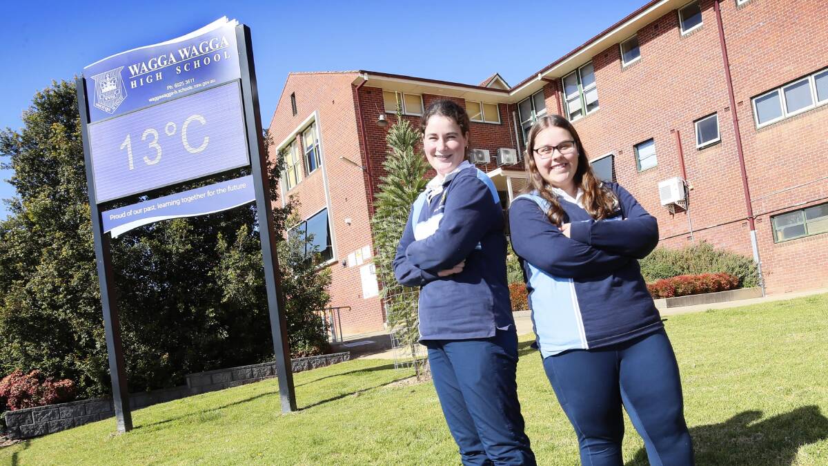 INCLUSIVITY: Wagga High School's Meg Mundy and Belinda Dennison led the push for gender-neutral school uniforms. Picture: Les Smith