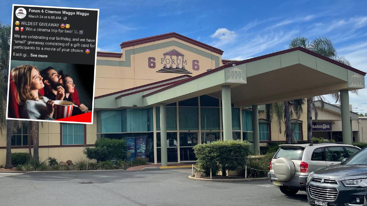 SCAM: Forum 6 Cinemas Wagga owner Craig Lucas is urging people to report the fake giveaway posted by the Facebook page pretending to be his business. 