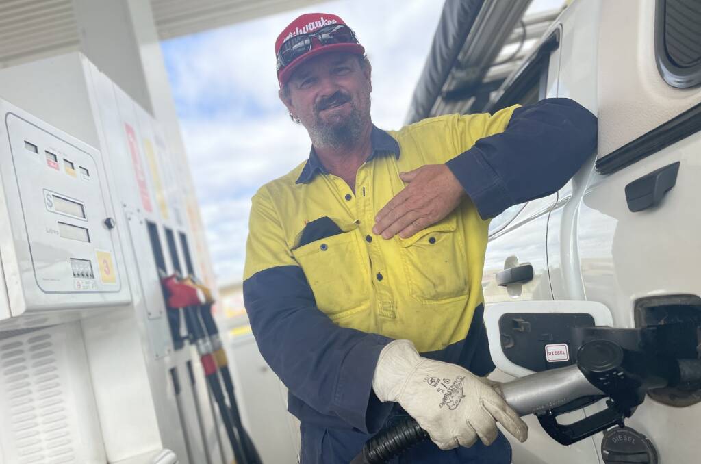IMPACT: Brad Hoffman was charged nearly $240 after filling up his work vehicle in Wagga on Wednesday. Picture: Monty Jacka