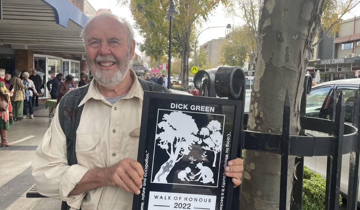 HONOURED: Wagga environmentalist Dick Green has become the 38th inductee into the Walk of Honour along Baylis Street. Picture: Monty Jacka