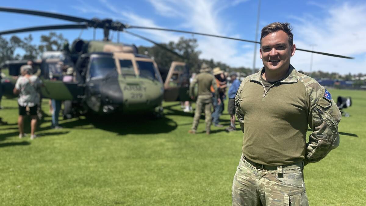 VISITING: Major Jean-Marc Grant and the 6th Aviation Regiment have spent the week in Wagga to mingle with the community following a hectic few years. Picture: Monty Jacka