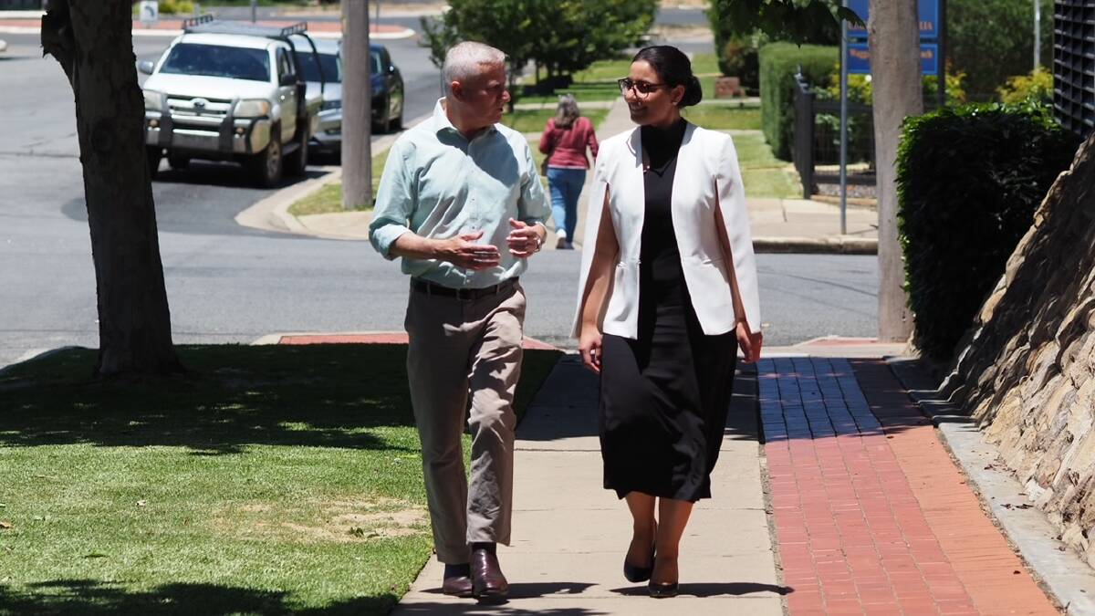 Long-running Riverina and Nationals MP Michael McCormack with the NSW Nationals' state election candidate Andrianna Benjamin. Picture supplied