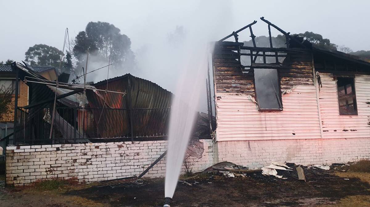 HERO: Batlow firefighters have praised the bravery of a local pre-school cleaner who rushed into a blazing home to wake her neighbour on Friday. Picture: Fire and Rescue NSW