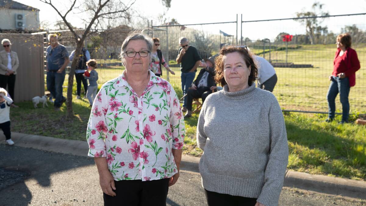 Sandra Stewart and Bev Zurbo say the closure of the playground has torn the "social feel" from the tight-knit neighbourhood. Picture by Madeline Begley