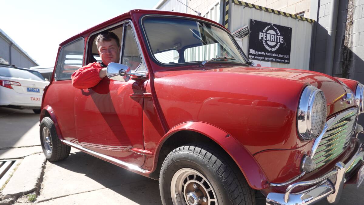FUN: Tim Peachey said the Mini's ability to bring a smile to people's faces is what has drawn him to the car again and again over the years. Picture: Monty Jacka