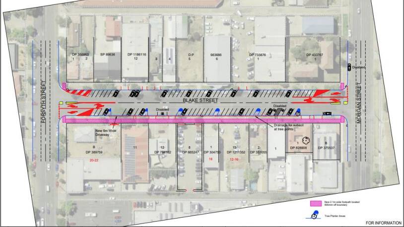 BLUEPRINT: The proposed planning agreement includes transitioning all of the roadside parking along Blake Street into angled parking to provide more parking spaces. Picture: Davtil Pty Ltd