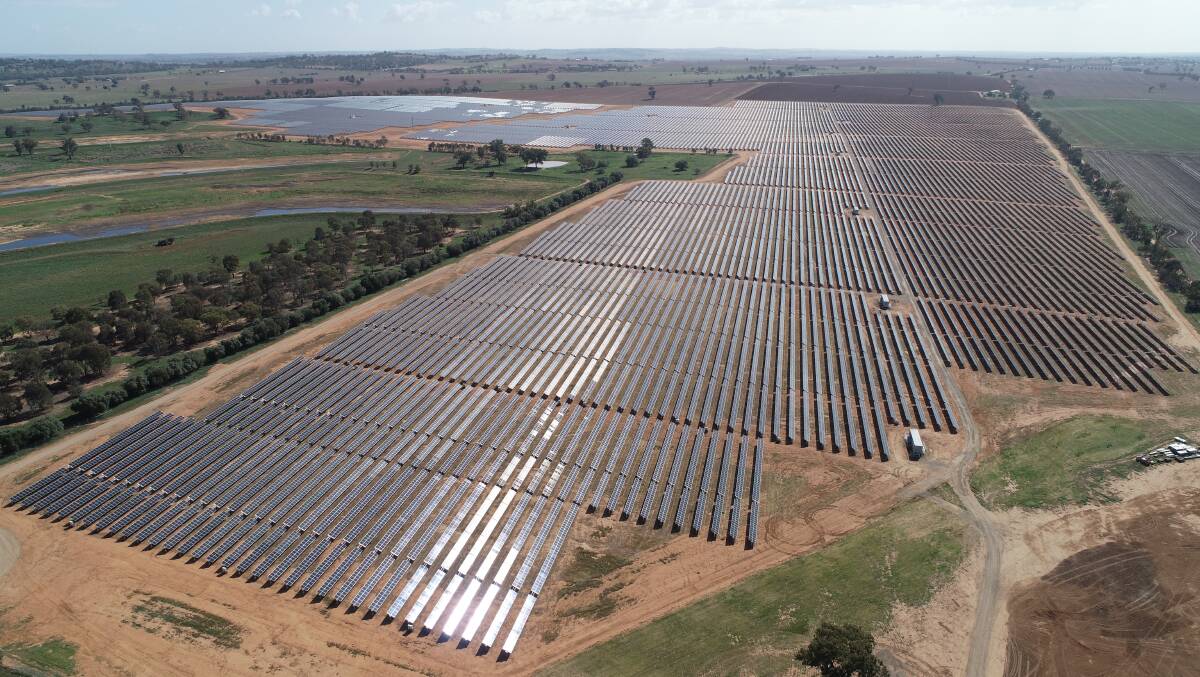 POWER: Construction of the 250-hectare Bomen Solar Farm wrapped up in July 2020. Picture: Beon Energy Solutions