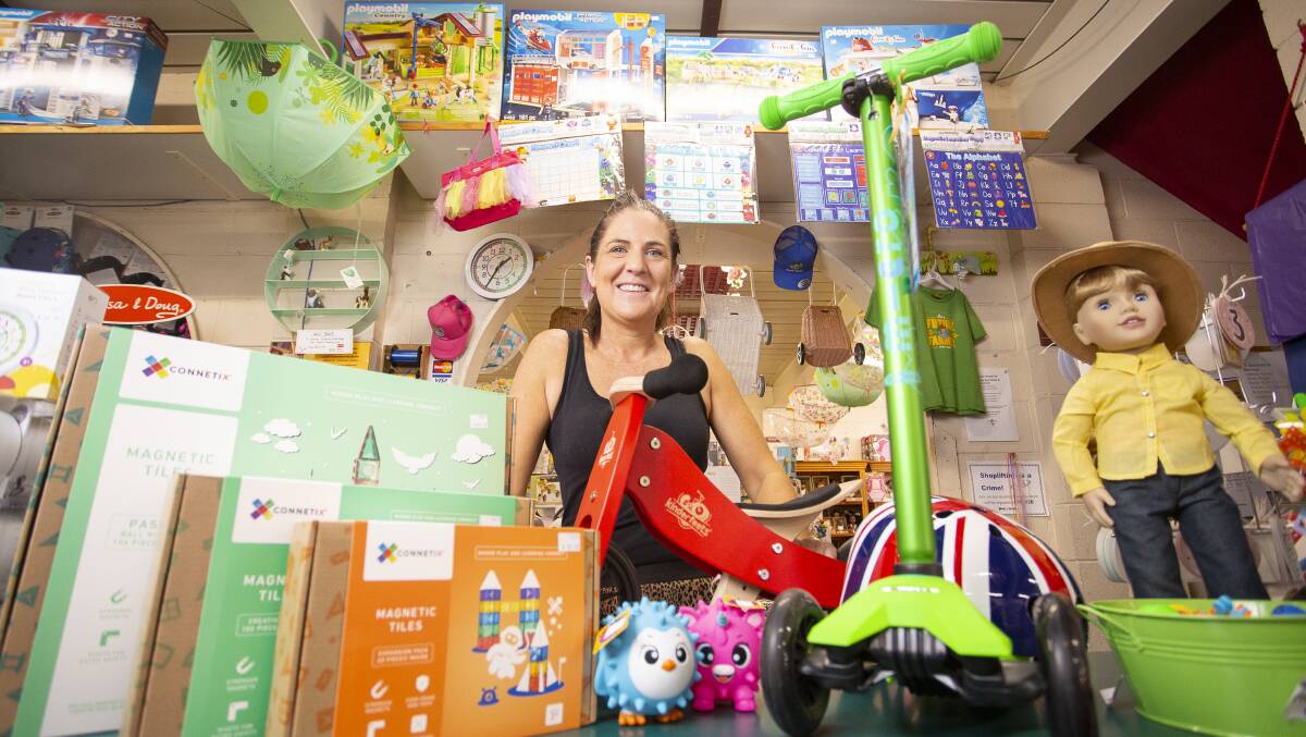 PRESENTS: Wombats Toyshop owner Sally Crooke said Connetix, scooters and puzzles have been some of the most popular Christmas gifts this year. Picture: Ash Smith
