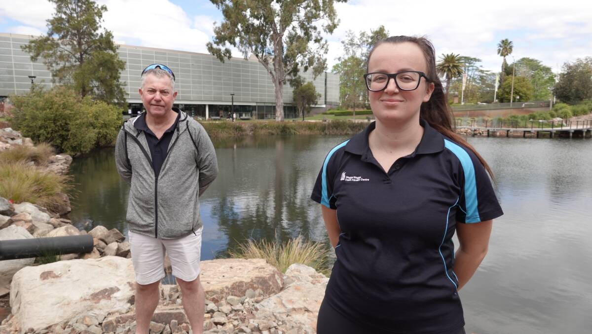 SWIMMING RISK: Mick Dasey and Taileigh King said heightened supervision and a bigger focus on river safety will be paramount in Wagga this summer. Picture: Monty Jacka
