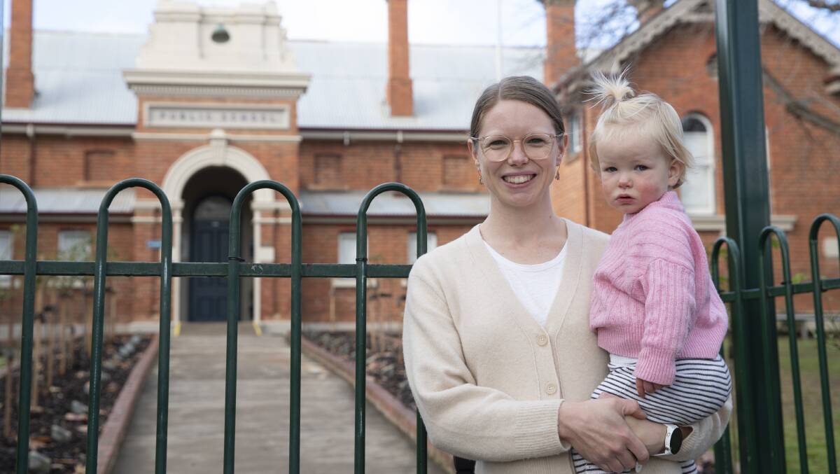 PLEASED: Wagga resident Zoe Cull with her daughter Georgie, 17 months. Mrs Cull has welcomed the NSW government's plans to introduce a free year of school before kindergarten in 2030. Picture: Madeline Begley