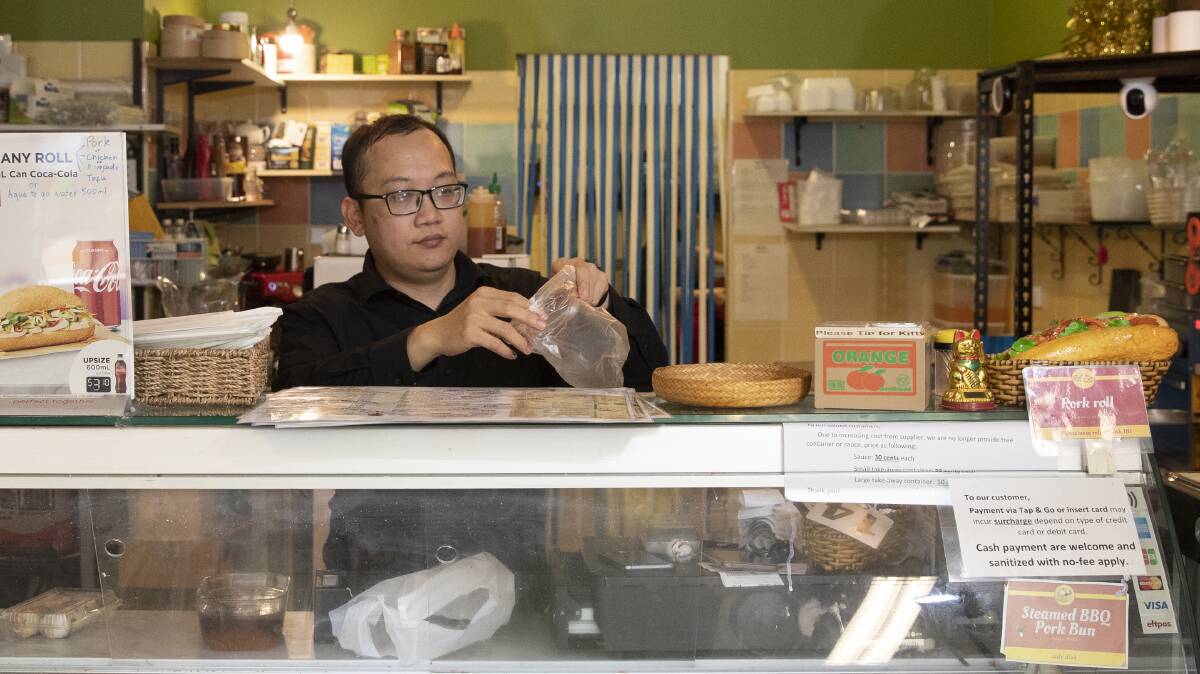 CATCH UP: Roll Viet owner Harry Le said swapping all of his packaging to reusable alternatives has created a cost pressure on his small business. Picture: Madeline Begley