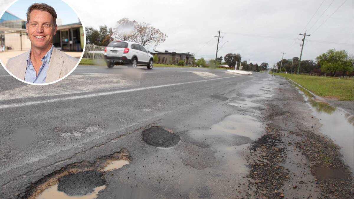 MOTION: Wagga councillor Dan Hayes is looking to kickstart discussions on improving the state of roads across the local government area. 