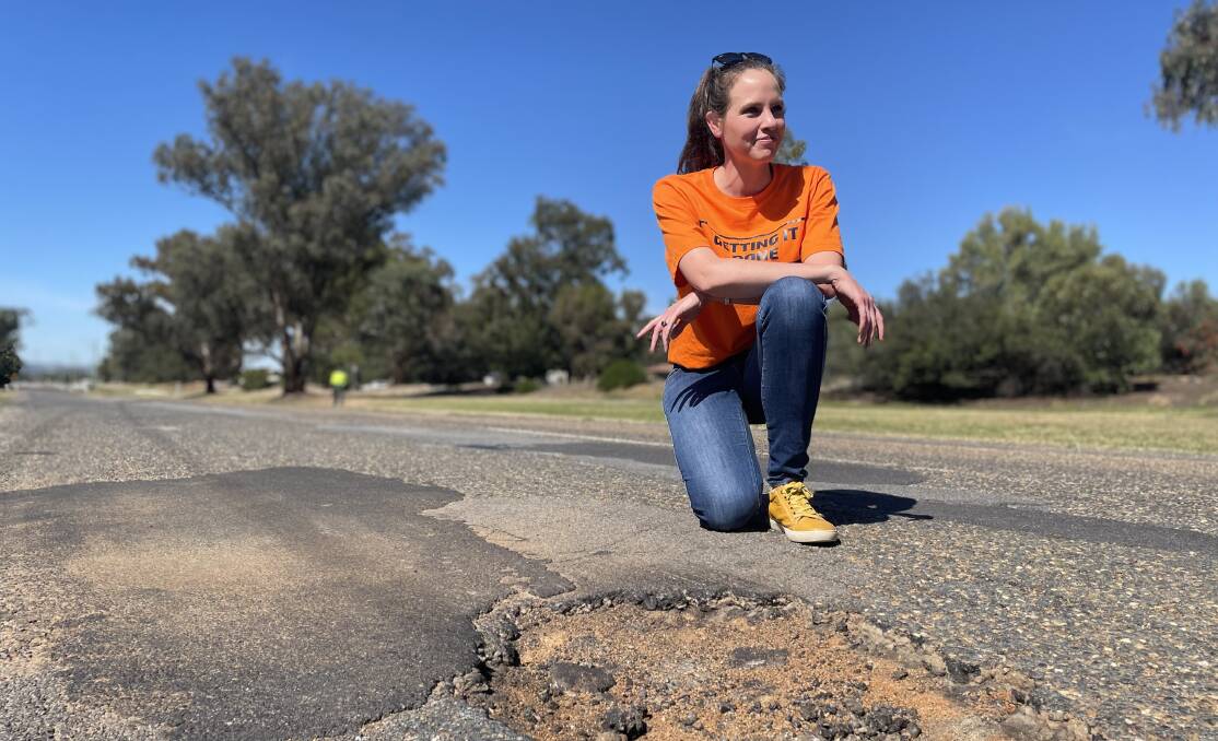 FOCUS: Georgie Davies is running for council on a platform of fixing the "shocking" quality of Wagga's roads. Picture: Monty Jacka