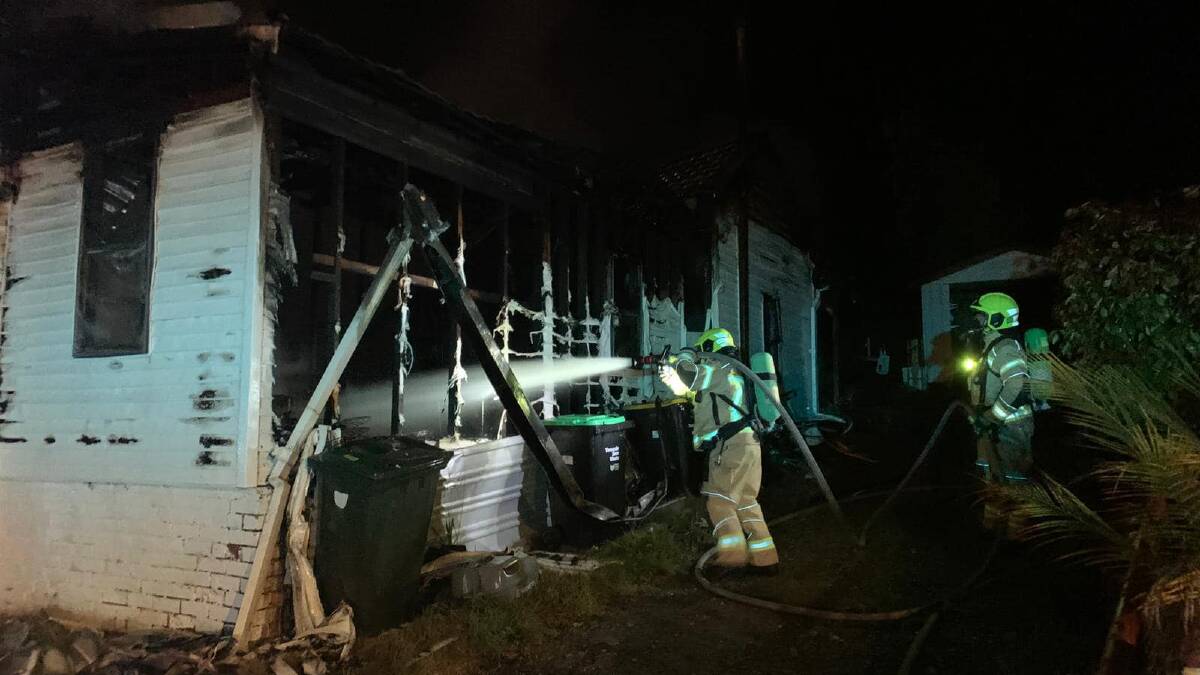 ACCIDENT: The Batlow home was completely destroyed by the fire, which was believed to have been started by a blanket hung near a wood fire. Picture: Fire and Rescue NSW
