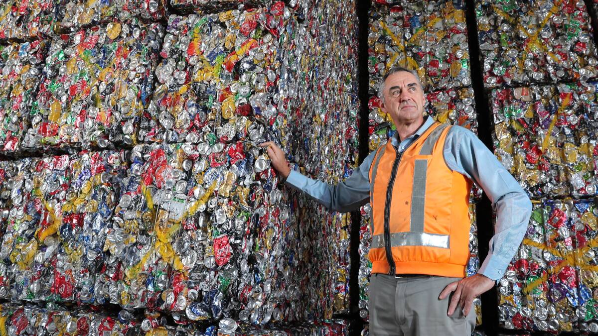 PRICE CRUSH: Kurrajong Recyclers manager Tim Macgillycuddy says the bottom has fallen out of the market due to China's hardline stance on waste. Picture: Les Smith.