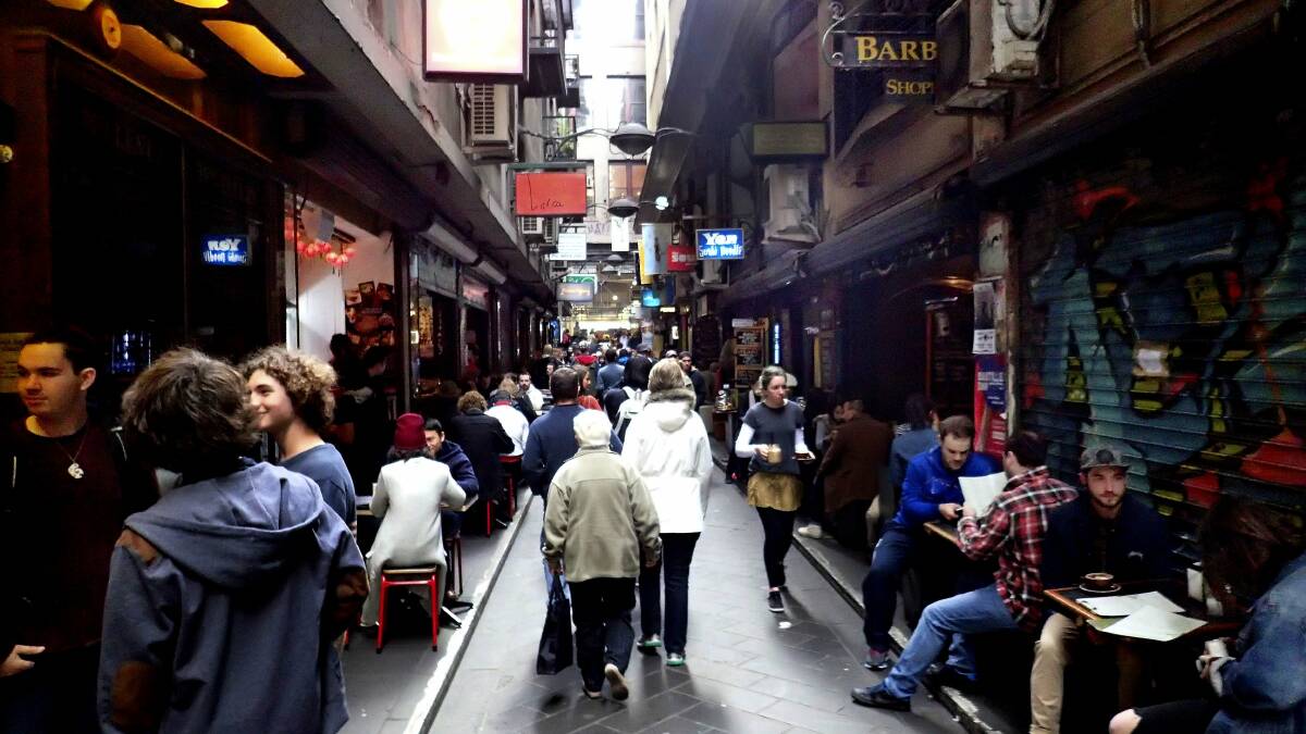 CULTURE: Melbourne's Degraves Street is a prime example of vibrant life returning to a once-abandoned laneway. Picture: Darren Pateman