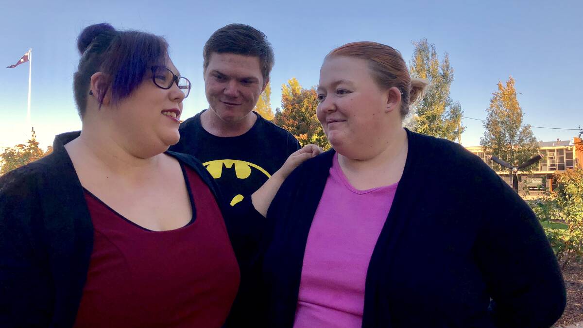VISION: LGBT-friendly youth group founders Brittany Lane and Stephen Thompson with Amanda Richter. Picture: Stephen Mudd