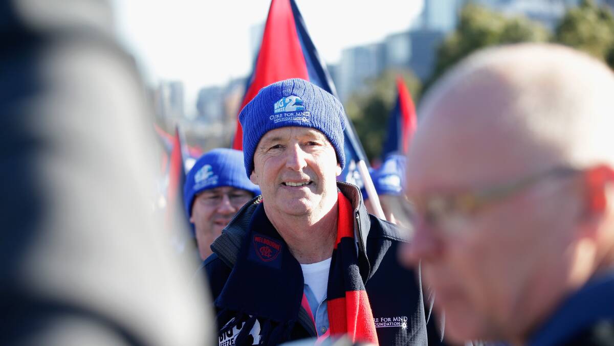 Riverina footballer Neale Daniher on his 'Walk With Neale' charity event in 2016, which aimed to raise money and awareness about the deadly condition. Picture: Darrian Traynor