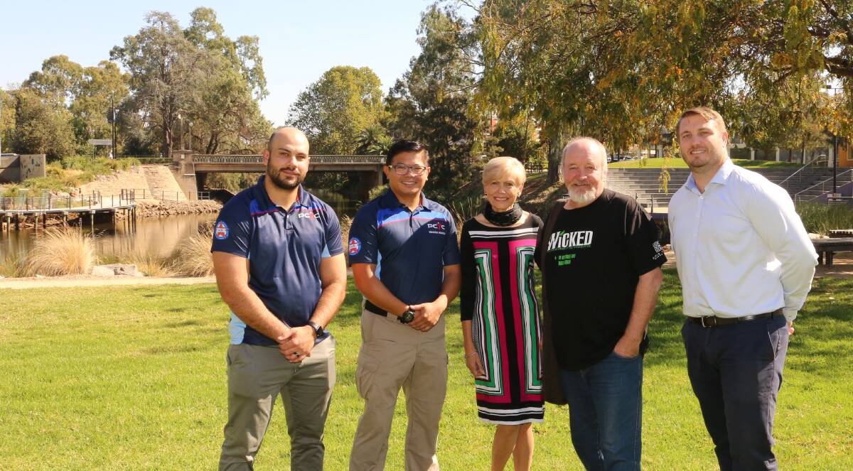 FUNDRAISER: Blake Dunn and David Bardos from PCYC with Jenny Conkey, Peter Cox and Brett Sommerville from PCYC at the Mayoress Gala Launch. Picture: Supplied.