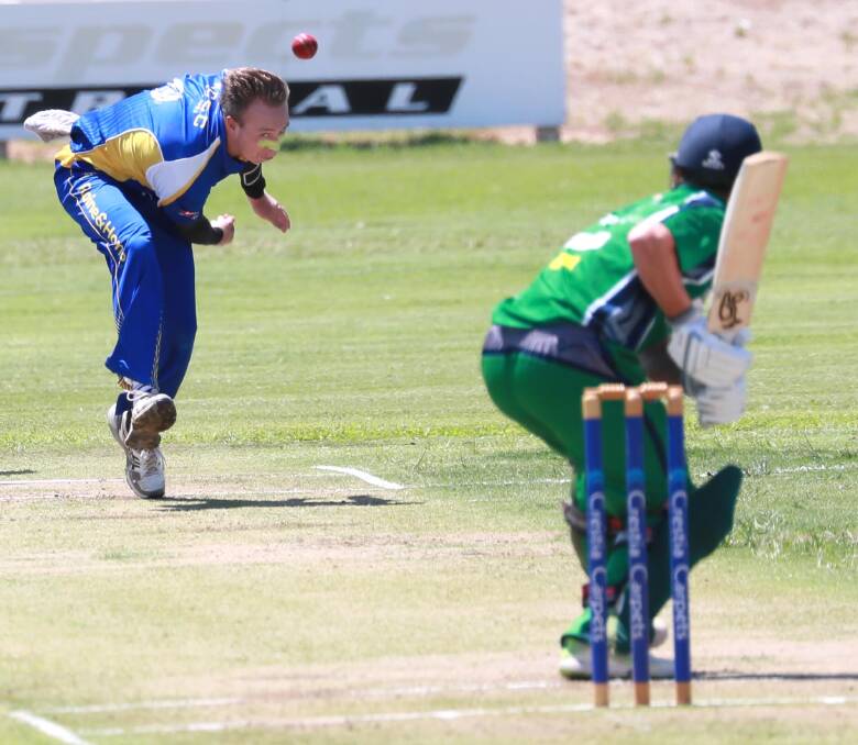 ROLLING: Damien Wells took two important wickets to help Kooringal Colts bowl Wagga City out for 181.