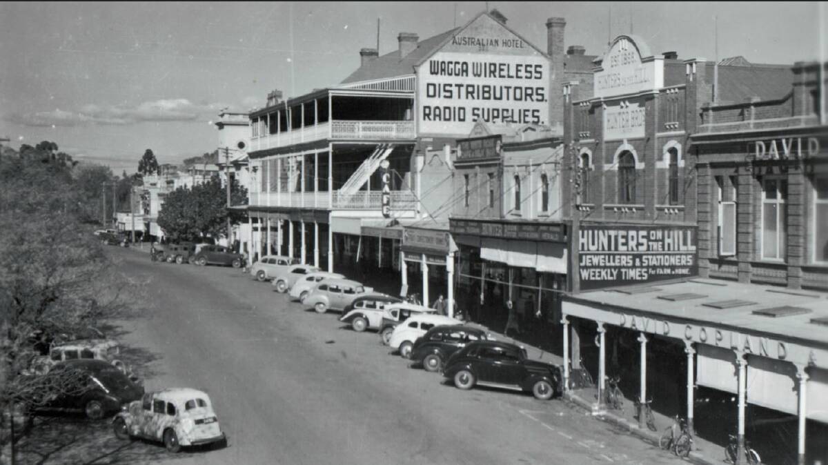 LOOKING BACK: An early photo of the Fitzmaurice Street hill. Businesses visible, from the right include, David Copland, Hunters, White Rose Cafe, Wagga Wireless Distributors and the Australian Hotel.
