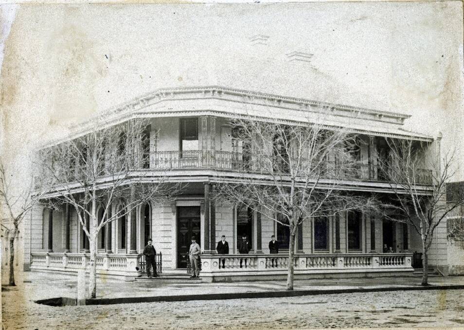 Bank of New South Wales on the corner of Fitzmaurice and Johnston streets (now occupied by Farrell Lusher Solicitors). The building was constructed by Charles Hardy in 1874. Supplied picture (CSU Regional Archives, RW5/352 Wagga Wagga & District Historical Society Collection).