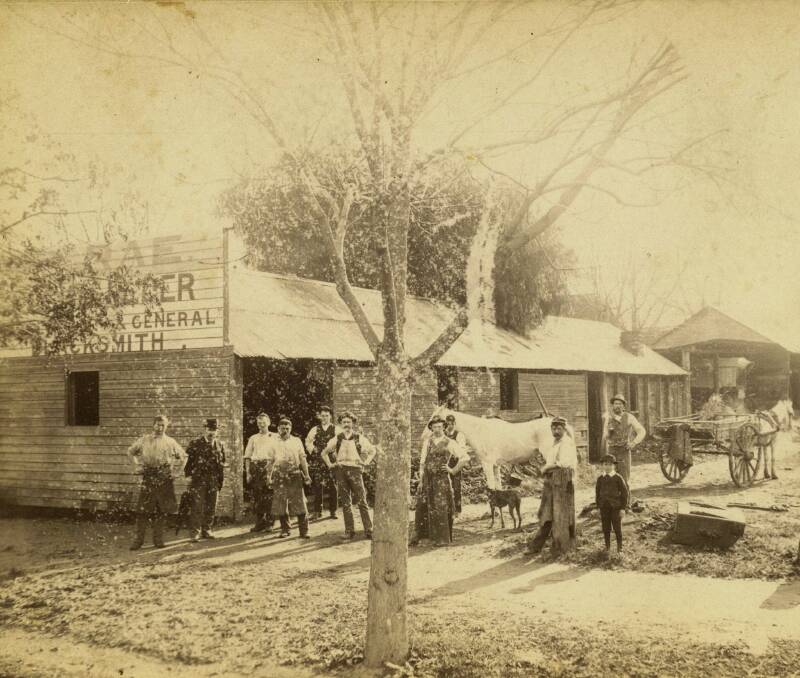 Peter Rae arrived in Wagga in the mid 1870s and worked as a blacksmith and coachbuilder until his death in 1895. His premises here were located on the southern side of Johnston Street. Supplied picture (CSU Regional Archives, RW5.126, Wagga Wagga and District Historical Society Collection)